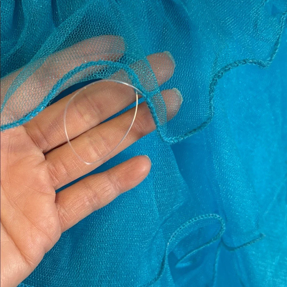 Blue Sequin Strapless Dress Y2K - Picture 7 of 12